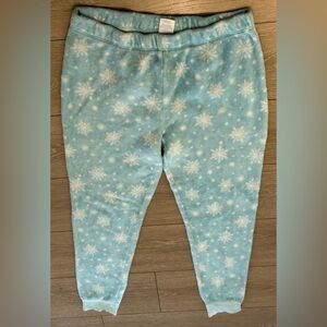 Secret Treasures Girls Pajama Bottoms Pants Size L 12-14 Plush Blue Snowflake